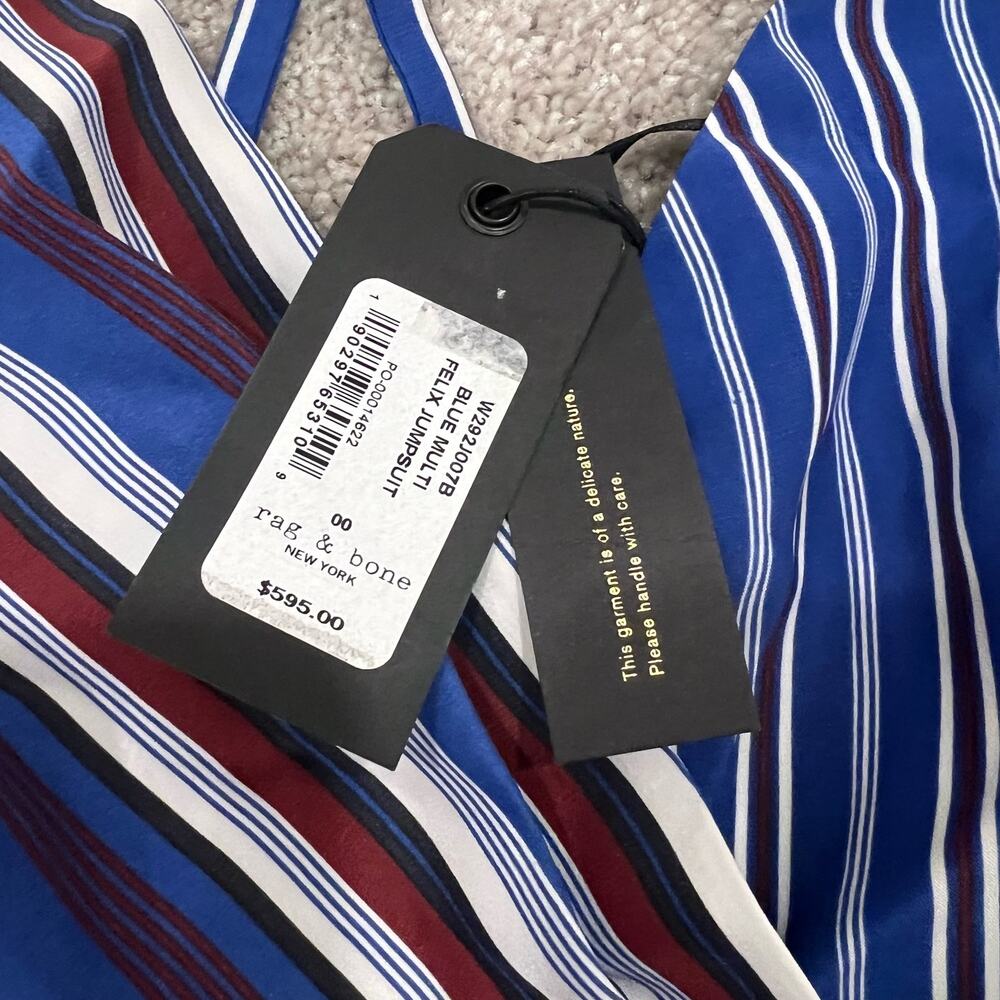 NWT Rag and Bone Blue‎ Multi Felix Jumpsuit 100% … - image 8